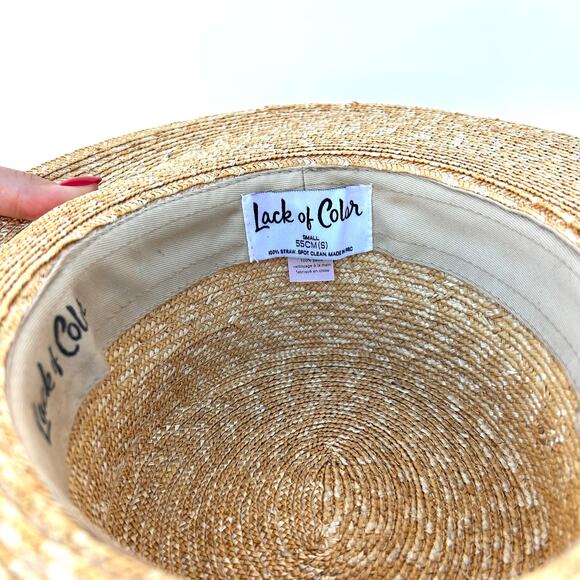 Lack Of Color The Spencer Straw Boater Hat Small Gold Band Summer - Picture 6 of 8